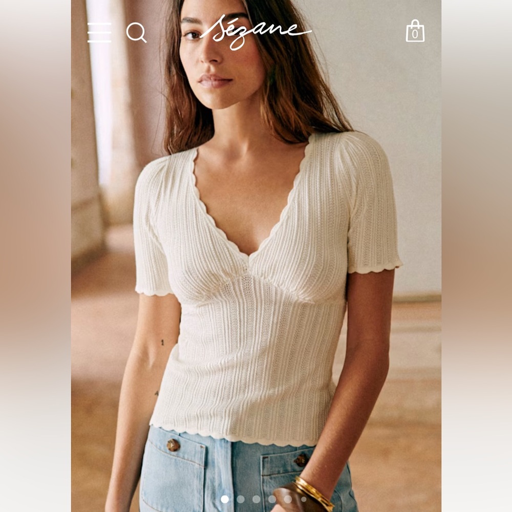 Sezane Cream Cloe Jumper, NWOT